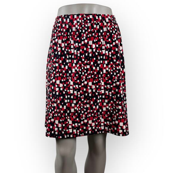 Vintage 90s Women's Red Checkered Midi Skirt Small - Picture 2 of 7